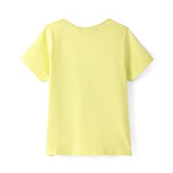 Pine Kids Cotton Knit Solid Colour Dungaree & Half Sleeves T-Shirt - Purple & Yellow
