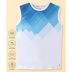 Pine Active Super Microfiber High Resistence Knit Sleeveless Color Block T-Shirt - White