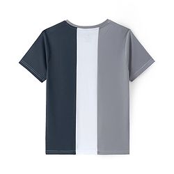 Pine Active Super Microfiber High Resistence Knit Half Sleeves Color Block T-Shirt - Grey