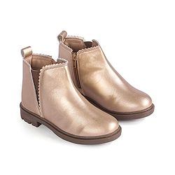 Pine Kids Slip On Winter Boots with Zipper Closure - Tan
