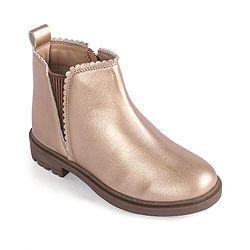Pine Kids Slip On Winter Boots with Zipper Closure - Tan