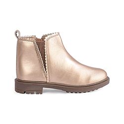 Pine Kids Slip On Winter Boots with Zipper Closure - Tan