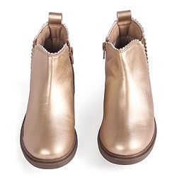 Pine Kids Slip On Winter Boots with Zipper Closure - Tan