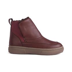 Pine Kids Slip On Winter Boots With Zipper Closure - Brown