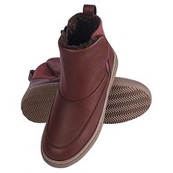Pine Kids Slip On Winter Boots With Zipper Closure - Brown