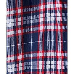 Pine Kids Cotton Woven Full Sleeves Checkered Shirt with Text Printed T-Shirt - Blue & Red