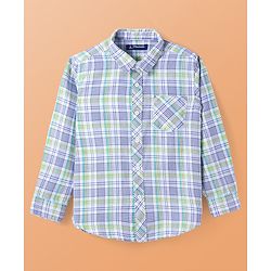 Pine Kids Cotton Woven Full Sleeves Checkered Shirt With Printed T-Shirt - White