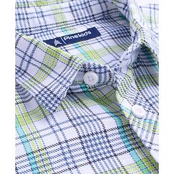 Pine Kids Cotton Woven Full Sleeves Checkered Shirt With Printed T-Shirt - White