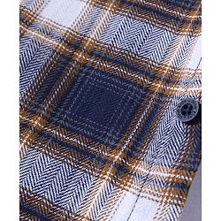 Pine Kids Cotton Woven Full Sleeves  Checkered Shirt with Inner Tee Text Print - Navy & White