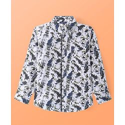 Pine Kids Cotton Woven Full Sleeves Printed Shirt - White