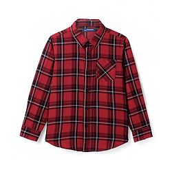 Pine Kids Cotton Woven Full Sleeves Regular Collar Shirt With Checks & Printed Inner Tee - Dark Red & Black
