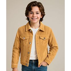 Pine Kids  Cotton Woven Full Sleeves    Jacket - Mustard