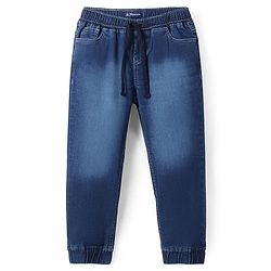 Pine Kids Woven Full Length Solid Denim Jeans - Navy Blue