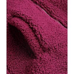 Pine Kids Woven Full Sleeves Collar Neck Front Open Solid Colour Winter Jacket - Burgundy