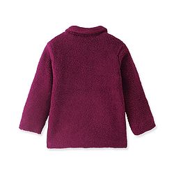 Pine Kids Woven Full Sleeves Collar Neck Front Open Solid Colour Winter Jacket - Burgundy