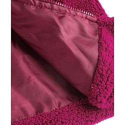 Pine Kids Woven Full Sleeves Collar Neck Front Open Solid Colour Winter Jacket - Burgundy