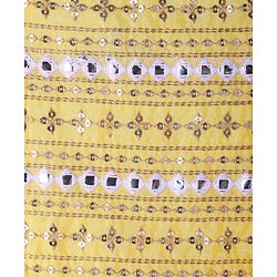 Pine Kids Woven Sequinned Sleeveless Top & Palazzo Set with Shrug-  Light Yellow
