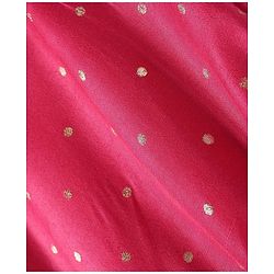 Pine Kids Woven Sleeveless Jumpsuit & Jacket Indo Western Sets with Checkered Embroidery & Polka Dot Foil Print - Dark Pink