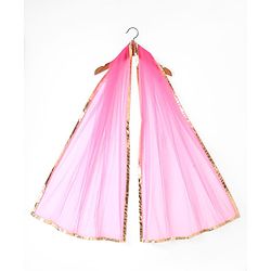 Pine Kids Woven Full Sleeves Kurti Patiala & Dupatta Set with Foil Print & Lace Detailing - Pink