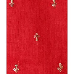 Pine Kids Woven Full Sleeves Solid Kurta Pyjama Set with Embroidered Jacket - Red