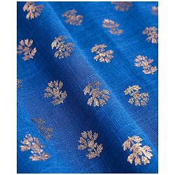 Pine Kids Cotton Woven Half Sleeves Floral Printed Kurta Salwar Dupatta Set with Lace & Sequin Detailing - Navy Blue