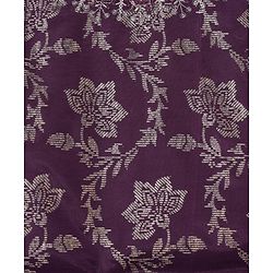 Pine Kids Woven Half Sleeves Floral Foil Printed Choli Lehenga & Dupatta  Set with Sequins - Wine