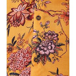 Pine Kids Full Sleeves Floral Printed Kurta & Pajama Set - Mustard Yellow