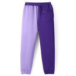 Pine Kids Cotton Blend Knit Full Length Lounge Pants with Text Print - Violet & Lavender