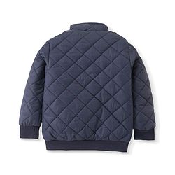 Pine Kids  Full Sleeves Padded Quilted  Jacket Solid Colour - Navy Blue