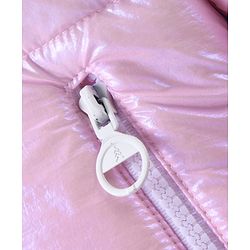 Pine Kids Woven Full Sleeves Front Open Padded Hooded Jacket with Ombre Design - White