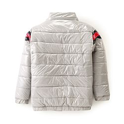 Pine Kids Woven Full Sleeves Padded Winter Jacket with Detachable Hood & Pockets - Light Grey