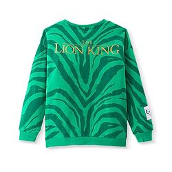 Pine Kids Disney Terry Knit Full Sleeves Sweatshirt With Camouflage Design & Lion King Graphics - Green