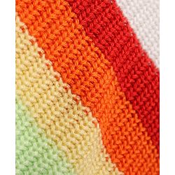Pine Kids Knitted Full Sleeves Color Block Designed Sweater - White