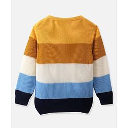 Pine Kids Knitted Full Sleeves Striped Pullover - Multicolor