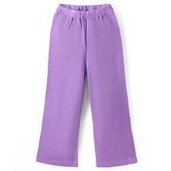 Pine Kids Knitted Full Sleeves Sweater & Pant Set with Cable Knit Design - Purple