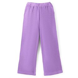 Pine Kids Knitted Full Sleeves Sweater & Pant Set with Cable Knit Design - Purple