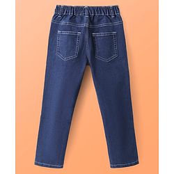 Pine Kids Half Sleeves Striped T-Shirt & Jeans Set - White & Blue