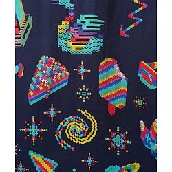Pine Kids Cotton Woven Full Sleeves Printed Shirt - Navy Blue