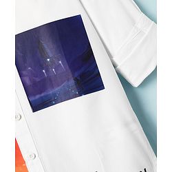 Pine Kids Cotton Woven Full Sleeves Shirt With Space Theme Print - White
