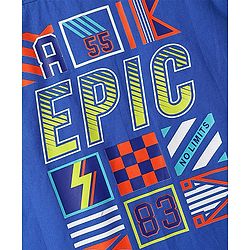 Pine Kids Cotton Woven Full Sleeves Shirt With Text Print In Front & Back - Royal Blue