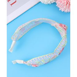 Pine Kids Free Size Hair Band With Floral Embroidery - Beige