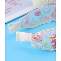 Pine Kids Free Size Hair Band With Floral Embroidery - Beige