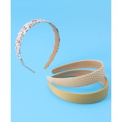Pine Kids Free Size Hair Bands with Floral Print  Pack of 3 - Dark Yellow