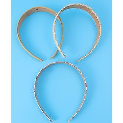 Pine Kids Free Size Hair Bands with Floral Print  Pack of 3 - Dark Yellow