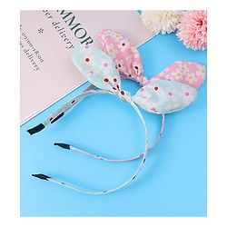Pine Kids Hair Bands with Bow Applique & Floral Print Pack of 2 - Pink & Light Green