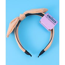 Pine Kids Hair Band Bow Applique with Checks Free Size - Orange