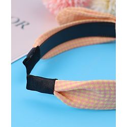 Pine Kids Hair Band Bow Applique with Checks Free Size - Orange