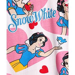 Pine Kids Disney Single Jersey Knit Frill Sleeves Nighty With Snow White Graphics Pack Of 2 - Pink & Light Blue
