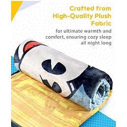 Pine Kids Disney Single Ply Fleece Blanket in Mickey Mouse Print - Grey