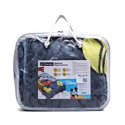 Pine Kids Disney Single Ply Fleece Blanket in Mickey Mouse Print - Grey